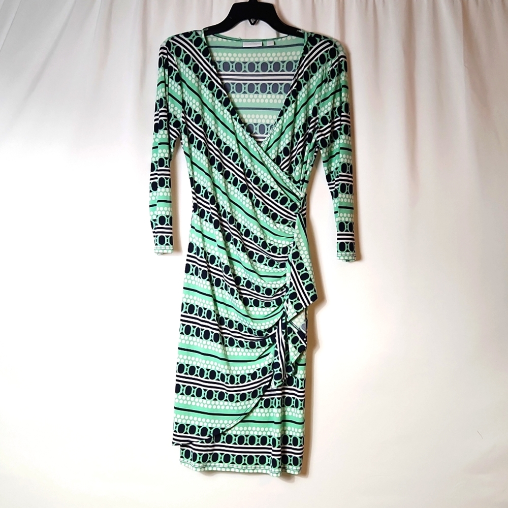Size 2 Dress Navy and Green